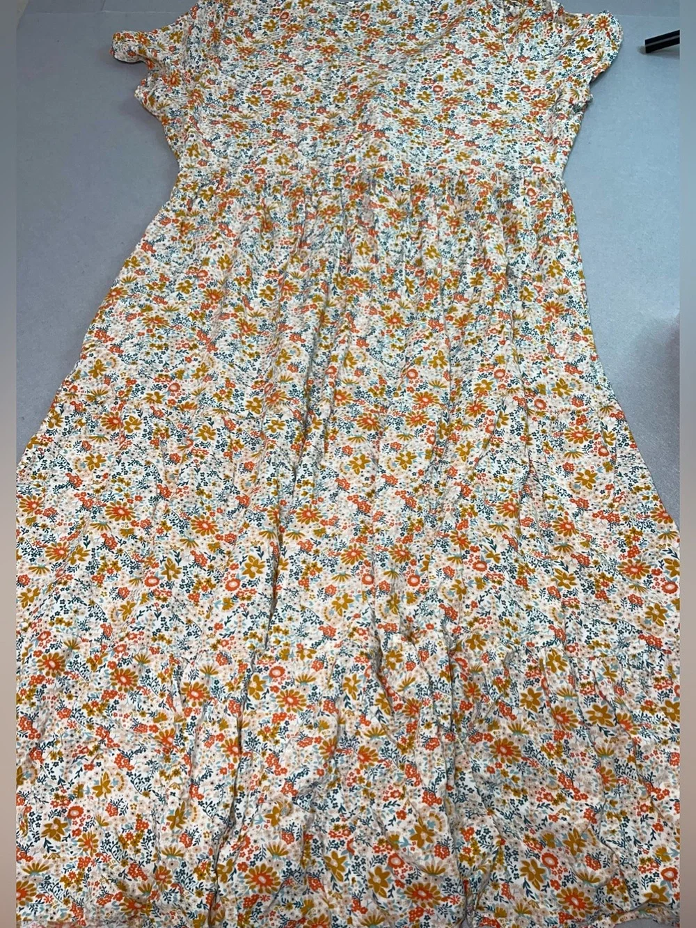 Sonoma Goods For Life Women’s Floral Midi Dress V-Neck Button Front Pockets L